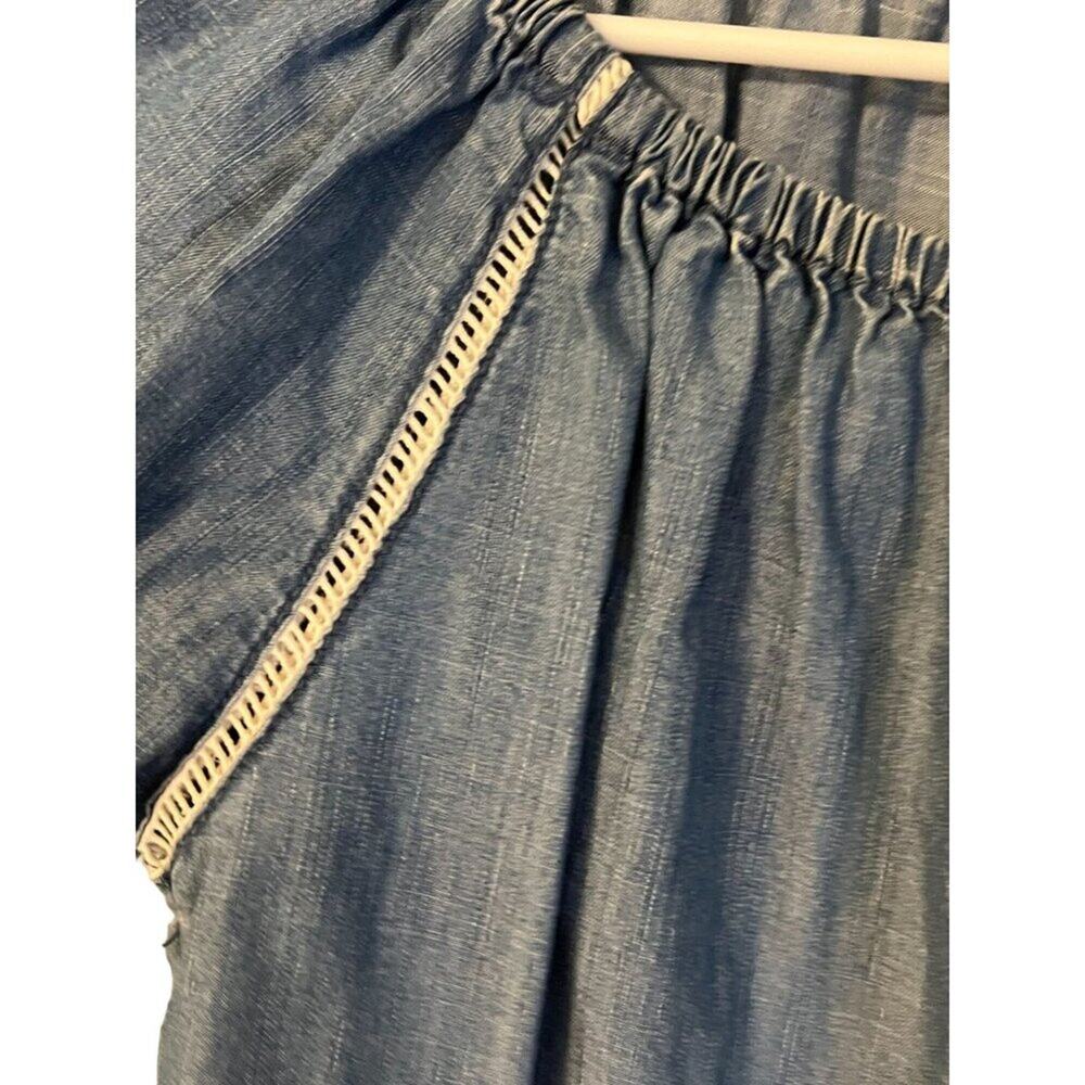 INC International Concepts Chambray denim Top Women's Size Small Excellent very - Picture 5 of 8